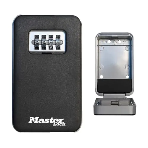 MASTER LOCK Schlüsselkasten für die Wandmontage, Öffnung durch Ziehen, mittelgroß, für den Außenbereich geeignet, mit Befestigungsmaterial, für das Home-Office-Segment