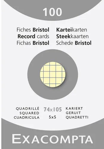 Karteikarten A7 kariert ungelocht 100 Stück gelb