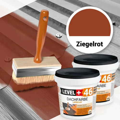 Dachlack 3kg Flexible Dachfarbe Sockelfarbe Polymermembrane Dicht Ziegelrot RM46
