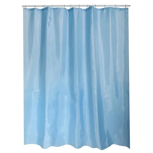 MSV Anti-Schimmel Duschvorhang - Anti-Bakteriell, waschbar, wasserdicht, mit 12 Duschvorhangringen - Polyester, „Hellblau“ 120x200cm