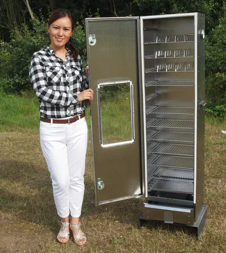 Räucherofen Smoki 150x39x33 V2A-Edelstahl Mit Fenster Nr. 1522