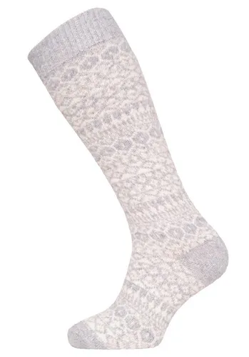HomeOfSocks Kniestrümpfe Skandinavisch Norwegen (Lammwolle) hellgrau - 1 Paar, Größe: 39-42