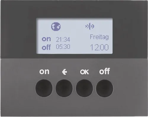 Berker K.1 Funk Zeitschaltuhr anthrazit matt von Berker KNX-Funk Bussystem-Zeitschaltuhren