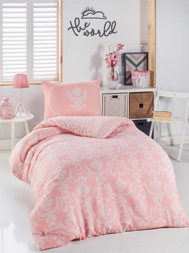 Einzelbettwäsche Set Puderweiß 140x200 cm - Hochwertiges Bettwäsche-Set aus 65 % Baumwolle und 35 % Polyester, maschinenwaschbar bei 30 °C, ideal für gemütliche Nächte.