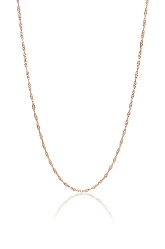 Einzelstück® Singapurkette 45-50 cm 925 Silber I Silberkette gedreht in Roségold I minimalistische Kette Damen ohne Anhänger (Memory Kette Rosegold)