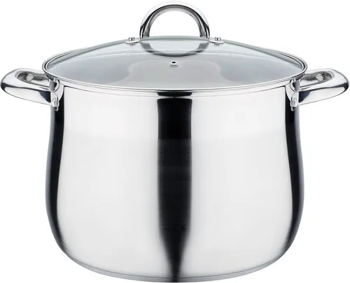 GSW Gebauchter Gemüsetopf 26 x 21 cm mit Glasdeckel - Töpfe, induktionsgeeignet mit hochwertigem Edelstahl, energiesparendem Kapselboden und hitzebeständigem Glasdeckel für besten Kochkomfort.