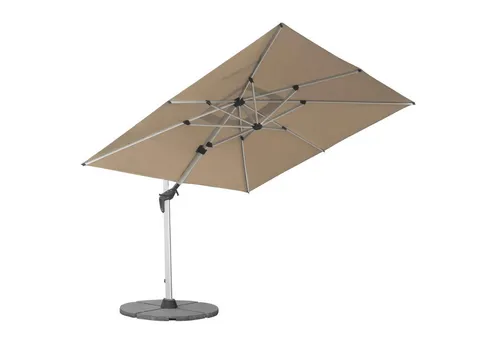 anndora Aluminium Ampelschirm 300 x 400 cm mit Kurbelsystem in braun von anndora-sonnenschirm