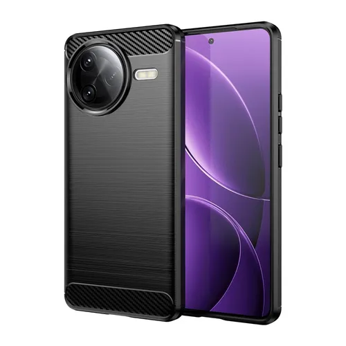 Für Xiaomi Poco F7 Ultra Carbon Fiber Brushed Design Textur TPU Hülle Schwarz