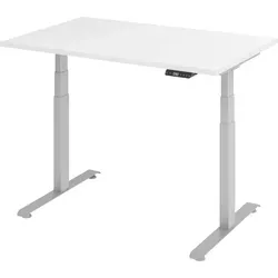 bümö Elektrisch Höhenverstellbarer Schreibtisch Lite - Weiß, 120 x 80 cm - Ergonomischer Schreibtisch mit stufenloser Höheneinstellung von 64,5 cm bis 129,5 cm. Ideal für individuelles Arbeiten, leise Anpassung und einfache Pflege dank kratzfester Oberfläche.