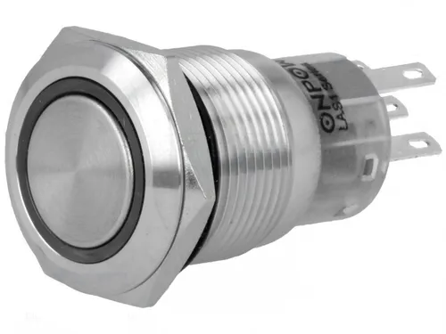 TASTER Drucktaster R1900R 5A/250V SPDT rot beleuchtet Vandalismusschutz