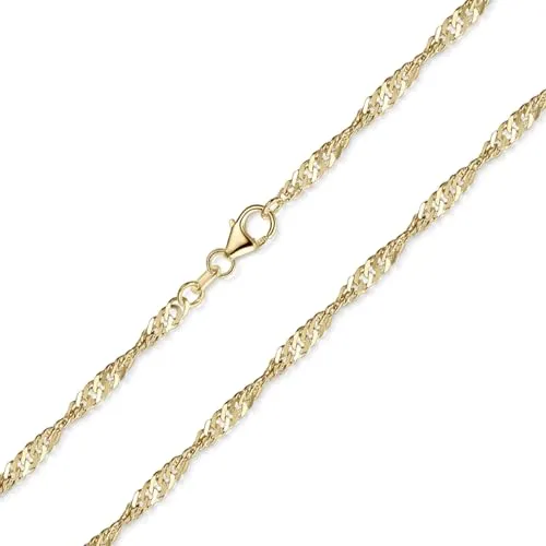 Materia Singapurkette 925 Silber 50cm Kette vergoldet K14-50cm