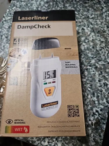 Laserliner DampCheck Materialfeuchtemessgerät - Prüfwerkzeuge & Messwerkzeuge – präzise Feuchtemessung von 0.2 bis 2.9% für Holz und Gipsputz mit LED Nass-Trocken-Indikator für schnelle Ergebnisse.
