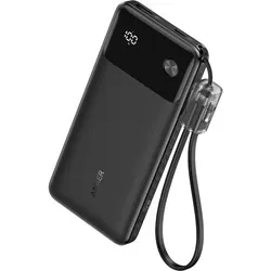 Anker Powercore A1388 Power Bank 10.000 mAh - Powerbanks: Schlankes Design, große Power (bis zu 22,5W), integriertes USB-C Kabel, schnelles Aufladen von bis zu 2 Geräten und LED-Display für Akkustatus.