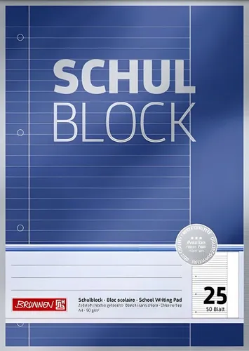 BRUNNEN Schulheft BRUNNEN Schulblock A4 Lineatur 25 50 Blatt Premium 1052625