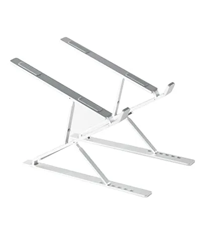Produktbild VVGAOGES Laptop Ständer,Aluminium Höhenverstellbarer Belüfteter Notebook Ständer,Faltbarer tragbarer Laptop Stand Halterung alle 10-15,6 ” Laptops Tablet (Silber)