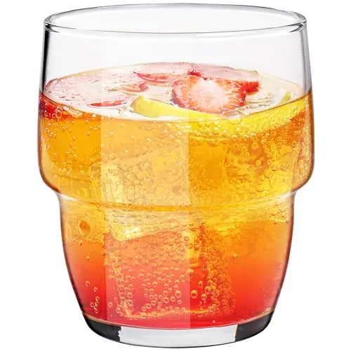 KONZEPT Gläser stapelbar 240ml, Trinkgläser Set 6 teilig, ideal als Wassergläser, Cocktailgläser und Saftgläser