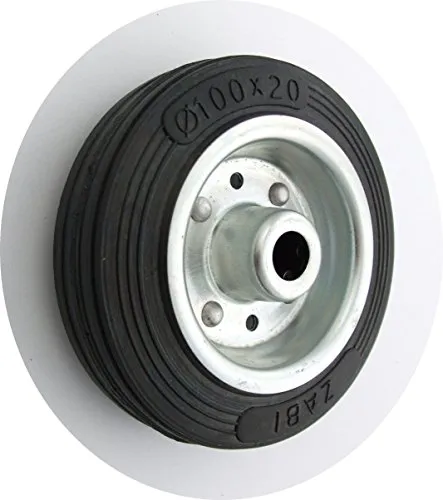 Zabi Metal-Gummi-Räder mit Vollgummireifen d=100mm/70kg Vollgummi-Bereifung und Stahl-Felgen Transportrollen