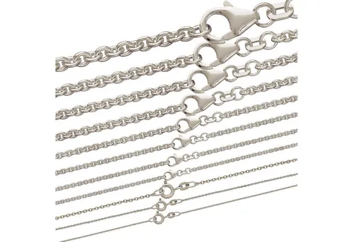 HOPLO Silberkette Silberkette Ankerkette Länge 45cm - Breite 4,0mm - 925 Silber, Made in Germany