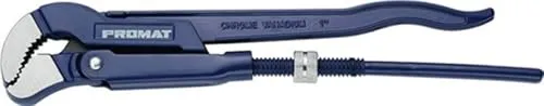 PROMAT Eckrohrzange 420mm - Zangen für Rohre bis 1 1/2 Zoll, aus robustem Chrom-Vanadium-Stahl, induktiv gehärtet für hohe Langlebigkeit und zuverlässige Spannkraft.