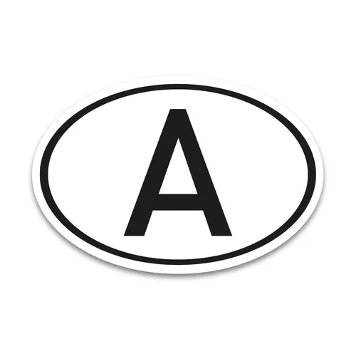 A Magnet Länderkennzeichen Österreich Schwarz&Weiß 17,5x11,5cm - kfz_723