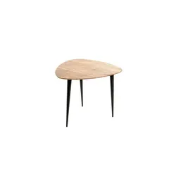 HAKU Möbel Beistelltisch aus Akazie und Metall, modern - Beistelltisch fürs Wohnzimmer, aus massivem Akazienholz mit edler Schweizer Kante und stabiler Stahlrohrkonstruktion, ideal kombinierbar als 2-Satztisch, belastbar bis 25 kg.