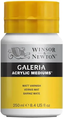 Winsor & Newton 3040802 Galeria Matter Firnis, 250 ml Topf, matte Schutzschicht auf Acrylbildern