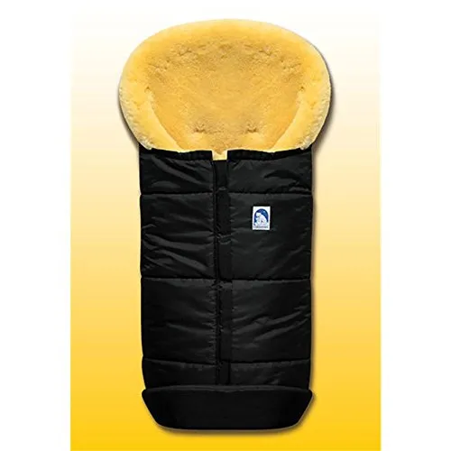 Heitmann Felle Fußsack Eisbärchen - Premium Lammfell Winterfußsack für Kinderwagen - Hochwertiger Fußsack aus echtem Lammfell, ideal für kalte Tage. Mit 6 Gurtschlitzen und waschbar für einfache Handhabung.