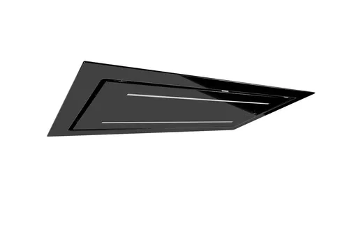 Gurari  Deckenhaube 90 cm Schwarz Glas 1000 m3/h Dunstabzugshaube Schwaz Glas