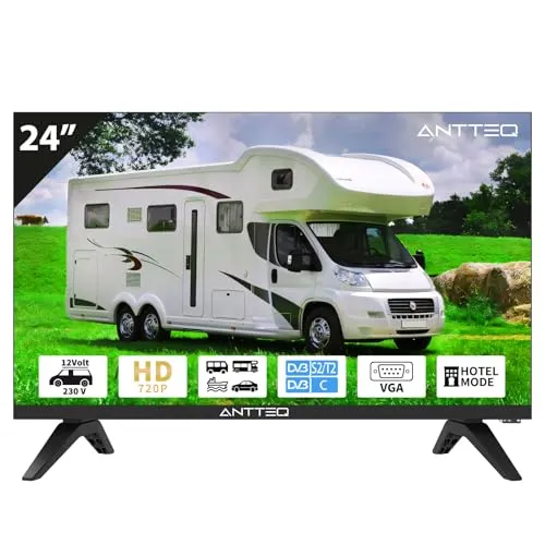 Antteq AE24H5C-Q1 24 Zoll HD LED Fernseher mit 12V Adapter