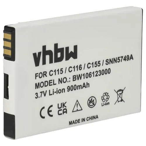 vhbw 1x Akku Ersatz für Motorola SNN5749A für Handy Smartphone Telefon (900 mAh, 3,7 V, Li-Ion)
