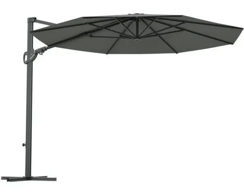 Ampelschirm SOLUNA Orléans Ø 300 cm dunkelgrau mit UV-Schutz 80