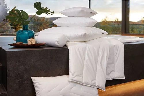 Centa-Star Kunstfaserbettdecke Aqua Aktiv 200 x 220 cm - Bettdecken mit 100% Baumwollbezug, besonders atmungsaktiv und feuchtigkeitsregulierend, ideal für Allergiker und ganzjährig nutzbar.