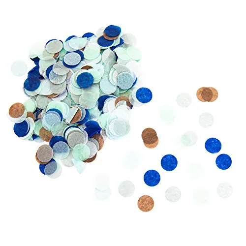 Oblique Unique® Papier Konfetti Tisch Streu Deko für Kinder Geburtstag Party Hochzeit Feier JGA Junggesellinnenabschied Schuleinführung Blau Braun Türkis