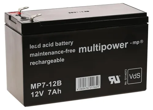 Powery Bleiakku MP7-12B - 12V 7Ah für YUASA NP7-12L - Kamera-Akkus: Hochwertiger Bleiakku mit 7000 mAh, ideal für zuverlässige Stromversorgung Ihrer Geräte.