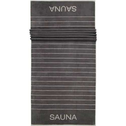Cawö Saunatücher Balance Doubleface 6237 anthrazit - 73 - Saunatücher aus 100% hochwertiger Baumwolle, extraflauschig und pflegeleicht, ideal für entspannte Saunagänge.
