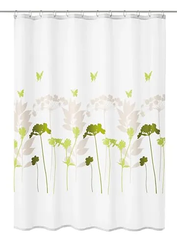 Kleine Wolke Duschvorhang Barcelona 120 cm – Blumenmuster in grün von Kleine Wolke