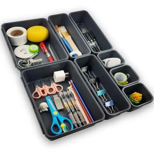Schubladen Organizer Ordnungssystem,8 Stück Getrennte Schublade Organizer,Oganizer Aufbewahrungsbox für Zuhause,Bade Make-up Organizer,für Büro/Schlafzimmer/Schminktisch/Badezimmer
