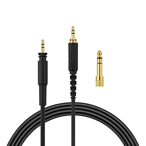 kwmobile Kopfhörerkabel kompatibel mit Shure SRH440A / SRH840A / SRH440 / SRH840 - Ersatz Kabel 300 cm 3.5mm Klinke - mit 6.35mm Adapter