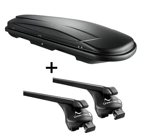 Dachbox VDPJUXT400 400Ltr schwarz abschließbar - Gepäckträger mit 400L Volumen, abschließbar und perfekt für Ford Galaxy (2010-2015). Hohe Sicherheit durch Zentralverriegelung und Quick Release-System für einfache Montage.