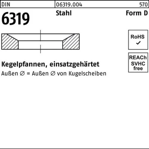 50er PACK(Stk) 006319000040071000 Kegelpfanne DIN 6319 Form D D 7,1x12 x2,8 Sta