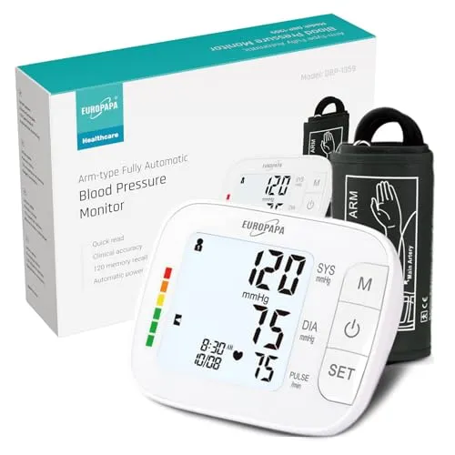EUROPAPA Blutdruckmessgerät Oberarm mit großer Manschette