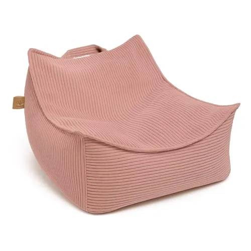 MEOWBABY Sitzsack Eckig für Kinder Sitzpouf Kindermöbel Indoor Beanbag, Ästhetik Cord, Puderrosa