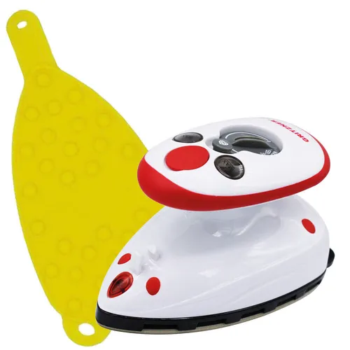 Gritzner Bügeleisen mini (rot) mit gelber Ablage