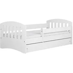 Raumhirsch Furniture Kinderbett mit Schublade, 80x140 cm, Weiß - Praktisches Kinderbett 80/140 cm in Weiß mit integrierter Schublade für zusätzlichen Stauraum. Ideal für jedes Kinderzimmer, vereint es modernes Design mit Funktionalität und Sicherheit.