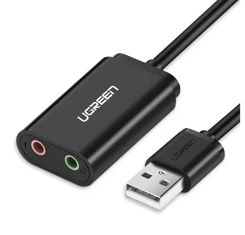UGREEN Externe Soundkarte Musikadapter USB - Hochwertiger 3,5 mm Klinke Adapter - Soundkarten für einfachen Anschluss von Kopfhörern und Mikrofonen an Computer ohne 3,5-mm-Anschluss. Plug & Play-fähig, unterstützt hochwertige Klänge und funktioniert auch mit Nintendo Switch.