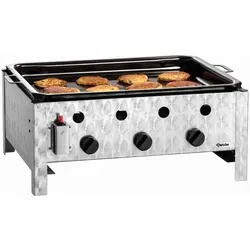 Gastro Bartscher Gas-Tischbräter TB1000PF - Großküchentechnik für den Außenbereich, leistungsstarker 10 kW Tischbräter mit 3 Brennern und einfacher Piezo-Zündung für perfektes Grillen und Braten.