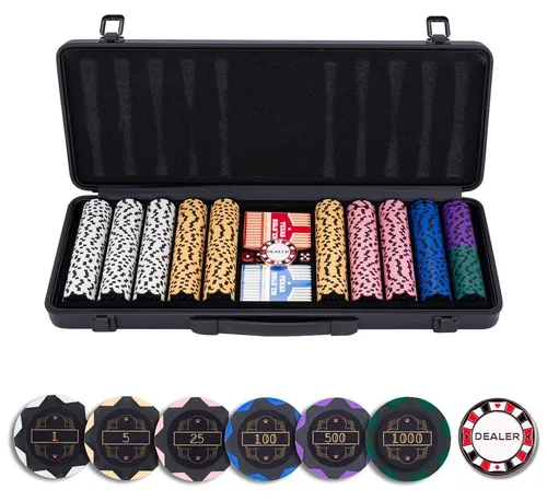 Engelhart Games Pokerkoffer schwarz mit 500 Chips