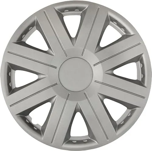 cartrend Radkappen Active, 14 Zoll, für alle gängigen Stahlfelgen, aus Spezial-ABS-Qualitätskunststoff, schlagfest, zweischichtige Metallic-Lackierung, überlackierbar, silber, 1 Stück