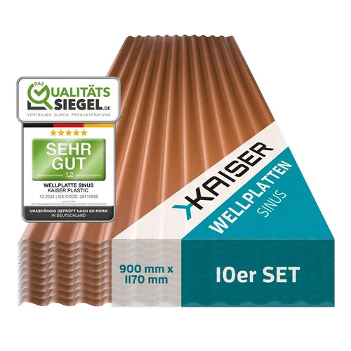 Kaiser Kunststoff Wellplatte (10-Stück) - Hochwertige Wellplatte aus Kunststoff im praktischen 10er Set. Ideal für den Einsatz in Bauprojekten, robust und langlebig.