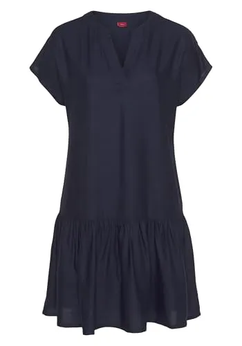 s.Oliver Blusenkleid mit Volant in blau von s.Oliver